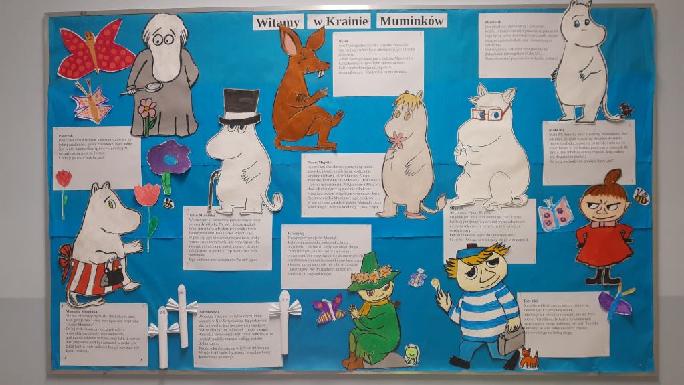 Gazetka ścienna z muminkami